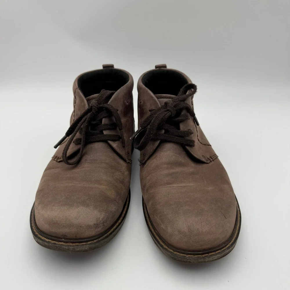 Ecco Turn GTX Brown Leather Gore-Tex Chukka Boots Mens EU 42 US 8-8.5 Waterproof